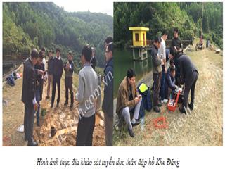 Thuy Loi University uses multi-polar electrical equipment FlashRES UNIVERSAL 61 channels of ZZGeo to check the status of the body part of Khe Dang dam